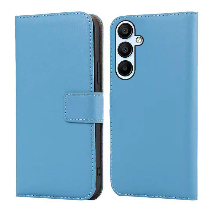 Wallet Case - Samsung Galaxy A35 (5G) - Calfskin - 2 Card Slots - Sky Blue
