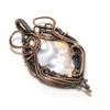 Biwa Pearl 999 Copper Wire Wrapped Pendant, Handmade Gemstone Pendant Jewelry, Gifts For Wife Brand New Pendant