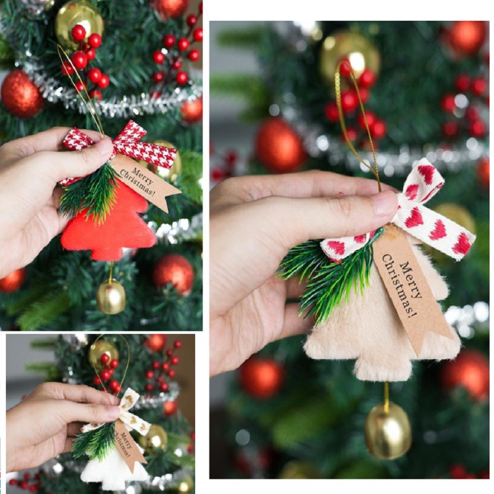 2PCS Bells Christmas Tree Decorations Indoor Outdoor, Plush Pendant Hanging Christmas Ornaments  Gifts for Party Home Decor