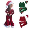 Santa Hat Belt Set Santa Claus Cosplay for Baby Girls Boys Christmas Costume Xmas Outfit Clothes