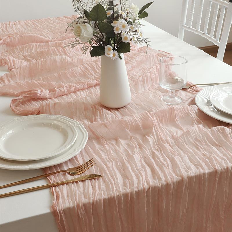 Runner Bohemian Twist Tulle Table Wrinkled Elegance For Weddings Events