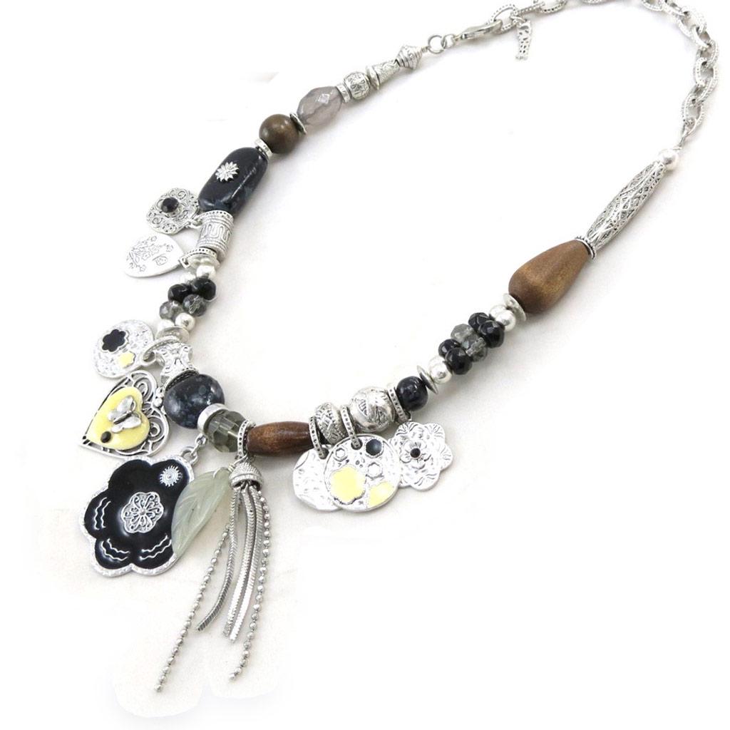 Les Trésors De Lily [C5323] - Дизайнерское колье «Бабушка», черное