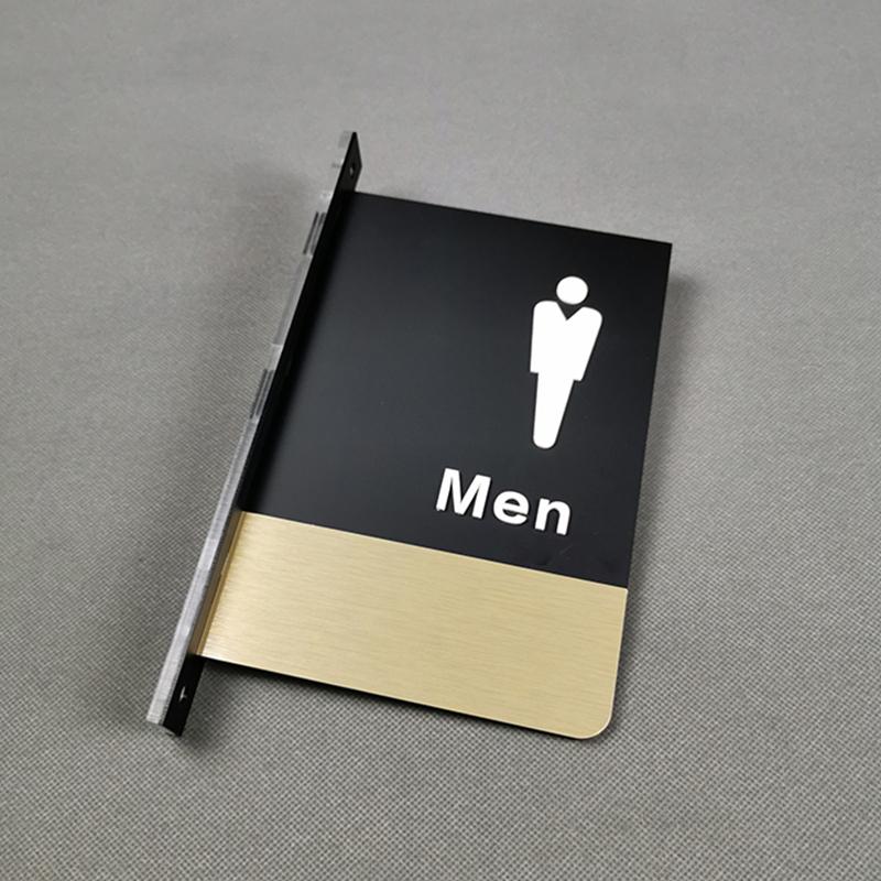 Дверной знак с двухсторонним креплением Знак-напоминание для туалета Знак с инструкциями для мужского и женского туалета Знак для туалета в отеле