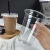 Одноразовые прозрачные ПЭТ стаканы для холодных напитков с крышкой для молочного чая, кофе, домашних напитков или лимонного чая