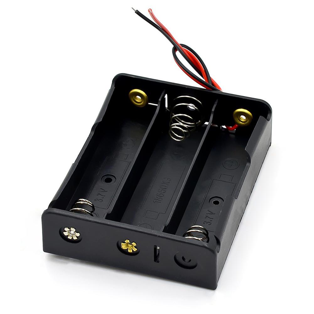 10-1pcs 1 2 3 4 Slot Plastic 18650 Battery Holder with Wire Lead Black 18650 Battery Storage Box Case for 18650 3.7V Battery