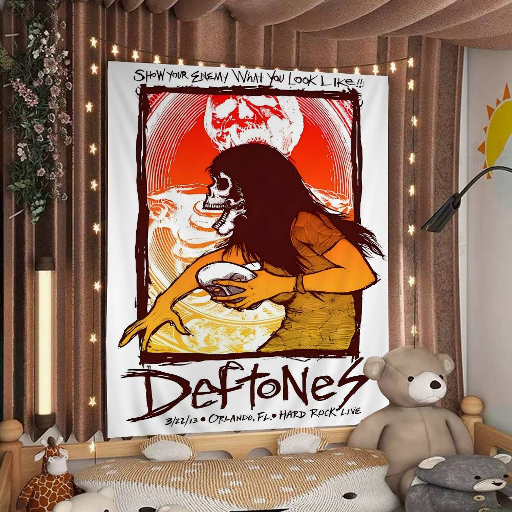 Рок DDeftones Группа Диаграмма Гобелен Богемные Настенные Гобелены Мандала Настенное Искусство Декор