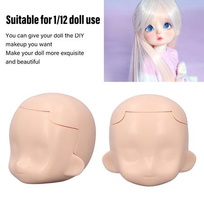 Голова для BJD кук 1/12, заготовка для шарнирных кукол, с возможностью кастомизации макияжа, для тренировки макияжа DIY, съемные пластиковые части головы