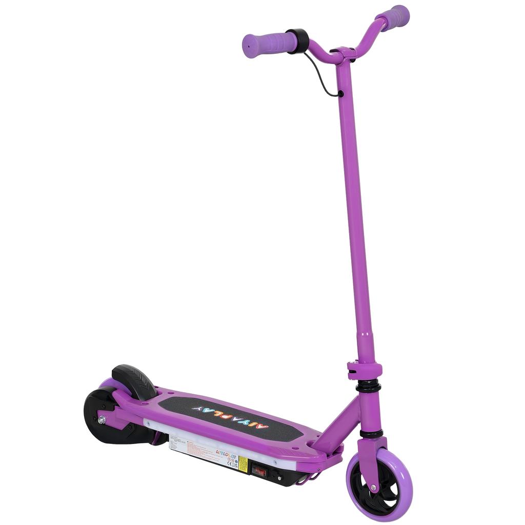 Electric Scooter for Kids 6-14 Years, with Colourful Lights, Purple
