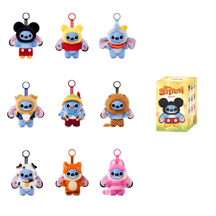 POP MART Коллекция Стич Плюшевый Брелок Виниловые Mystery Boxes Отдельный Mystery Box/Полный Бокс 9 шт PPMT-2602-0009