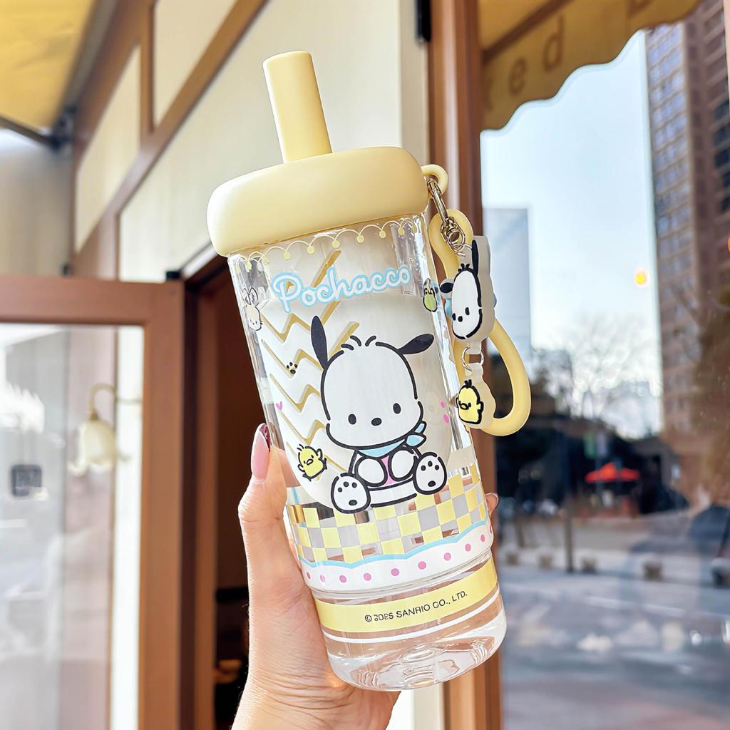Мультяшный заварник для чая Sanrio: Милая портативная чашка для воды с трубочкой для девочек