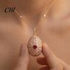 Charming Necklace Openable Egg Pendant Necklace, Cubic Zirconia Heart Retro Elegant Women Box Jewelry Gift for Girlfriend Wife Mom