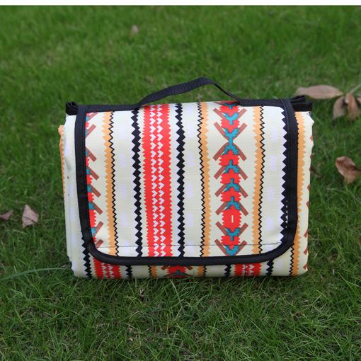 Ethnic Style Picnic Blanket Oxford Cloth Waterproof Outdoor Camping Mat Beach Picnic Cloth Portable Travel Camp Carpet
