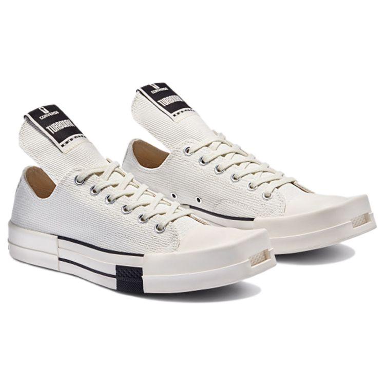 Rick Owens X Converse TURBODRK Chuck 70 Low Lily White Unisex Sneakers Egret Black 172345C