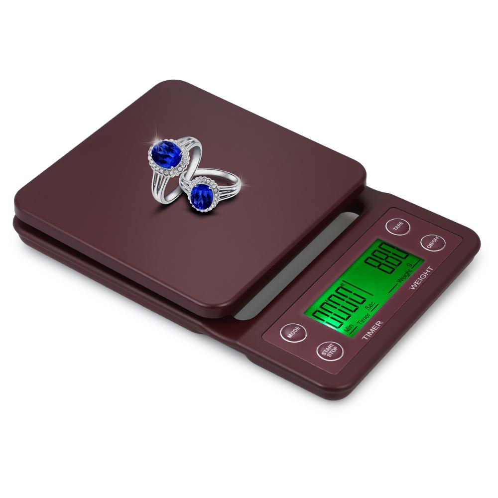 5 кг/0,5 г Кофейные капельные весы Точные электрические кухонные весы с большим четким ЖК-дисплеем Кофейные весы