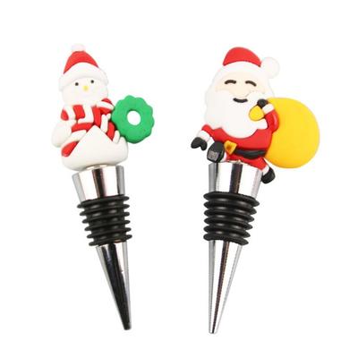 Многоразовая рождественская пробка для винной бутылки, вакуумная, сохраняющая жидкость свежей, металлические винные пробки, удобные резиновые кольца, уплотнители для вина