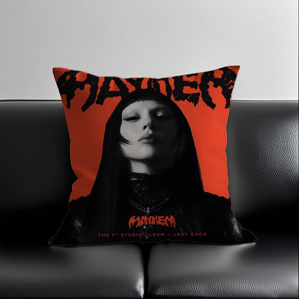 Певица Л-Леди Гага Mayhem Наволочка Противопылевой клещ Наволочка Невидимая молния Шелковистый короткий плюш Чехол на подушку для дивана