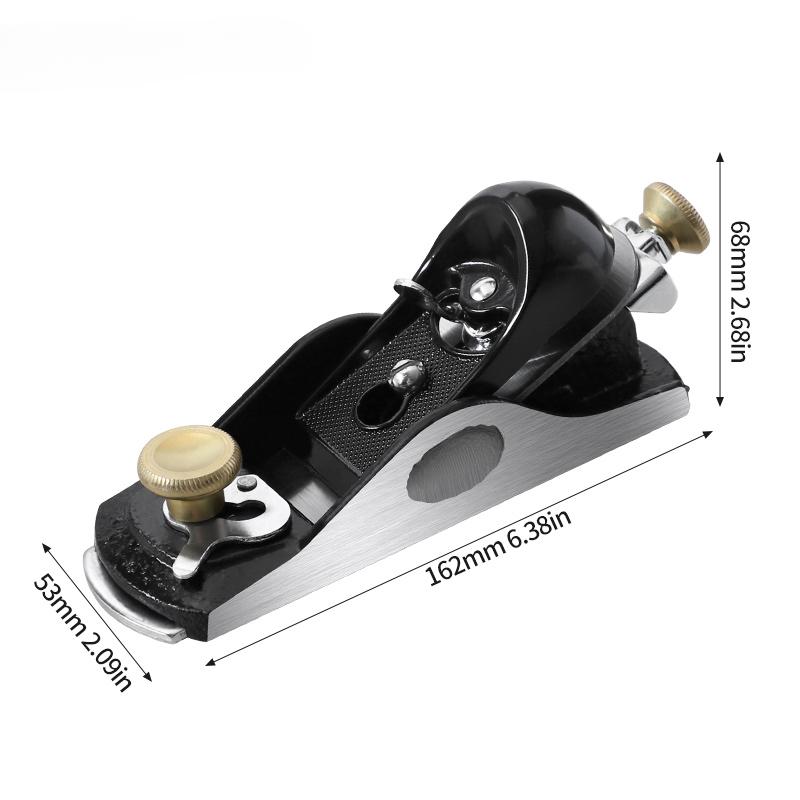 Hand Planer 6.38'' Adjustable Block Plane with 1-5/8 Inch Wide T10 Blade Flat Bottom Trimming Planer for Woodworking Trimming