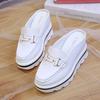 2024 Slides Platform Wedge Slippers Loafers Height Increasing Shoes Women Moccasin Mules Sandals for Women Summer Footwear White