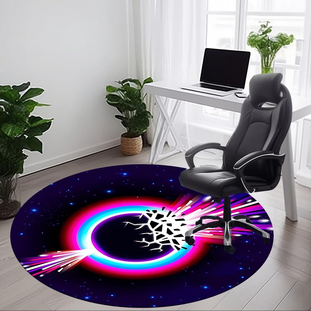 1pc Galactic Burst Carpet for Office Non Slip, Round Carpet, Soft & Comfortable, Carpet for Office, Lightweight Round Floor Mat
