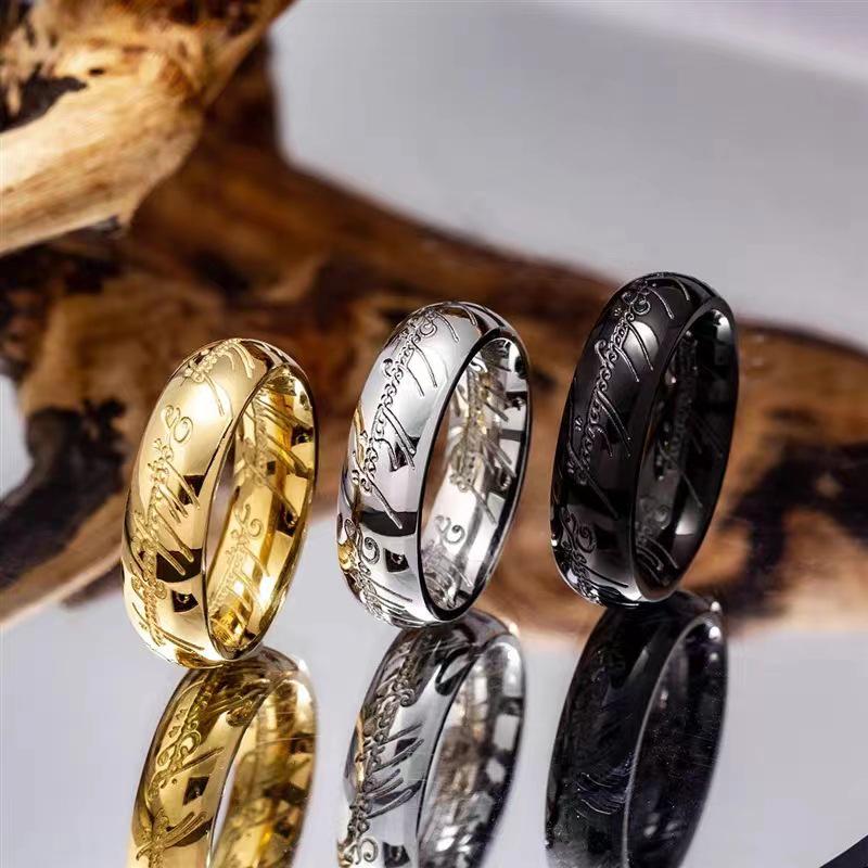 Парное кольцо из нержавеющей стали «Властелин колец» — европейский и американский стиль, простой круг Сатурна для мужчин