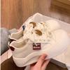 Platform White Shoes Women's Versatile 2025 Spring New Leather Student Shoes Cute Casual Board Shoes