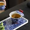 Чахун Сине-белый цветочный керамический гайвань