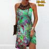Summer Fashion Sexy Sleeveless Dress Soft Casual 3D Beautiful Peacock Print Dress Sleeveless Sling Dress Summer Suspender Dress