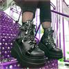 Platform Women's Boots Wedge Heel Demonia Bat Belt Buckle Short Martin Boots Women