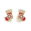 Women Earrings Asymmetrical Reindeer Christmas Socks Xmas Tree Ear Studs Fashion Jewelry