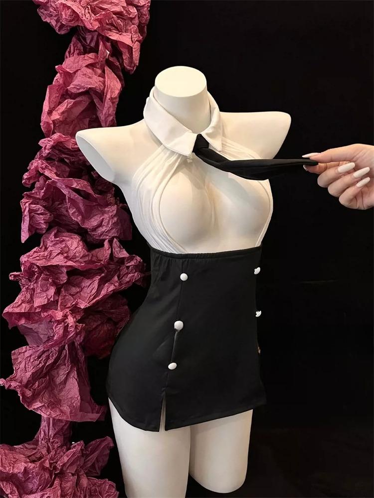 Hot Sexy Lolita Maid Uniform Babydoll Dress Role Play Women Lace Underwear Costumes Loop Mi Hero Academia Naughty Lingerie