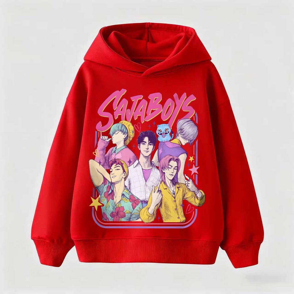 KPop Охотники на демонов Huntrix Толстовка Детская Толстовка с капюшоном Пуловер для маленьких девочек Мода для мальчиков Детская одежда