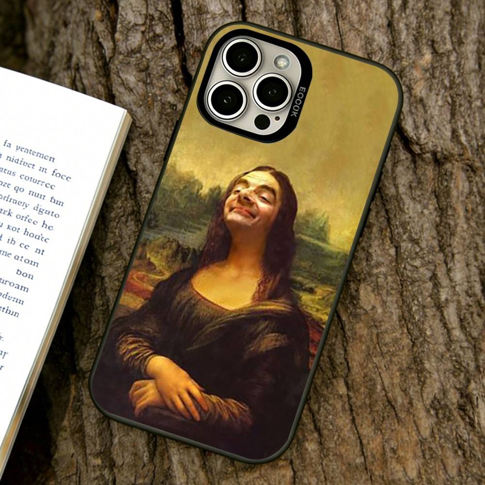 Смешной Чехол для Телефона с Артом М-Мона Лиза Для iPhone 17,16,15,14,13,12,11 Plus,Pro Max,XS,Цветной Посеребренный Внутренний Чехол
