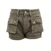 Женские однотонные джинсы Stretch Slim Fit Casual Fashion Denim Shorts