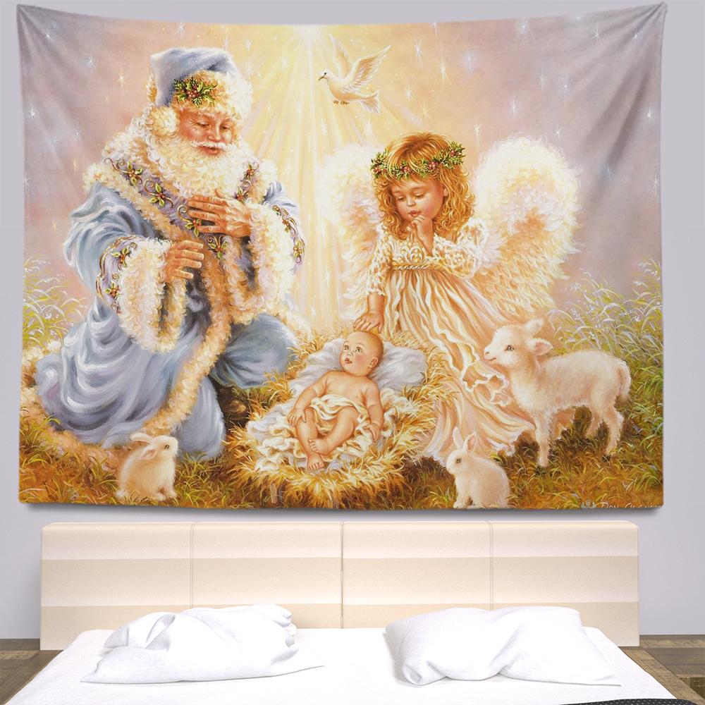 Рождественские гобелены, гобелены, богемные хиппи, украшение комнаты в общежитии, большие тканевые стены, шторы, простыни, пляжные полотенца