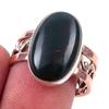 Natural Bloodstone Gemstone 925 Sterling Silver Jewelry Two Tone Ring S.8.5 c0R37