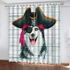 Curtains For Bedrooms Anti Light 3D Animal Cartoon Dog Pattern Curtain For Home Decor Window Treatment For Bedroom, Living Room