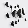 12Pcs/Set 3D Black Pteris Butterfly Wall Sticker Butterflies Magnet Stickers