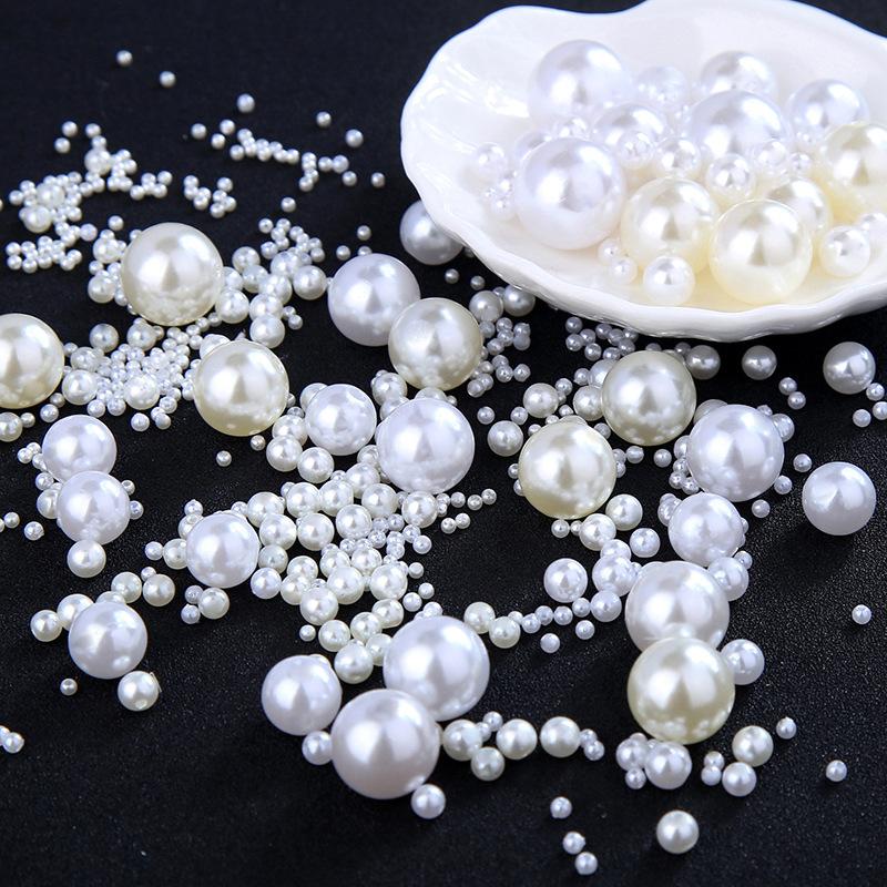 3-12Mm Round Non-Porous Abs Color Imitation Pearl Loose Beads Diy Handmade Jewelry Nail Bead Clothing Matching