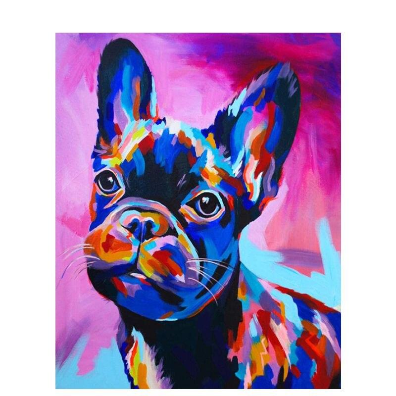 5D круглая алмазная живопись Цветная собака животное для детей и взрослых картина вышивка мозаика дизайн ремесла домашний декор подарок