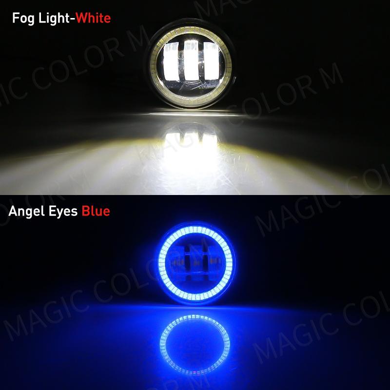 Angel Eye Fog Light For Ford Focus Fusion Fiesta Ranger C-Max Transit Tourneo EcoSport Edge Car DRL Fog Driving Lamp LED Lens