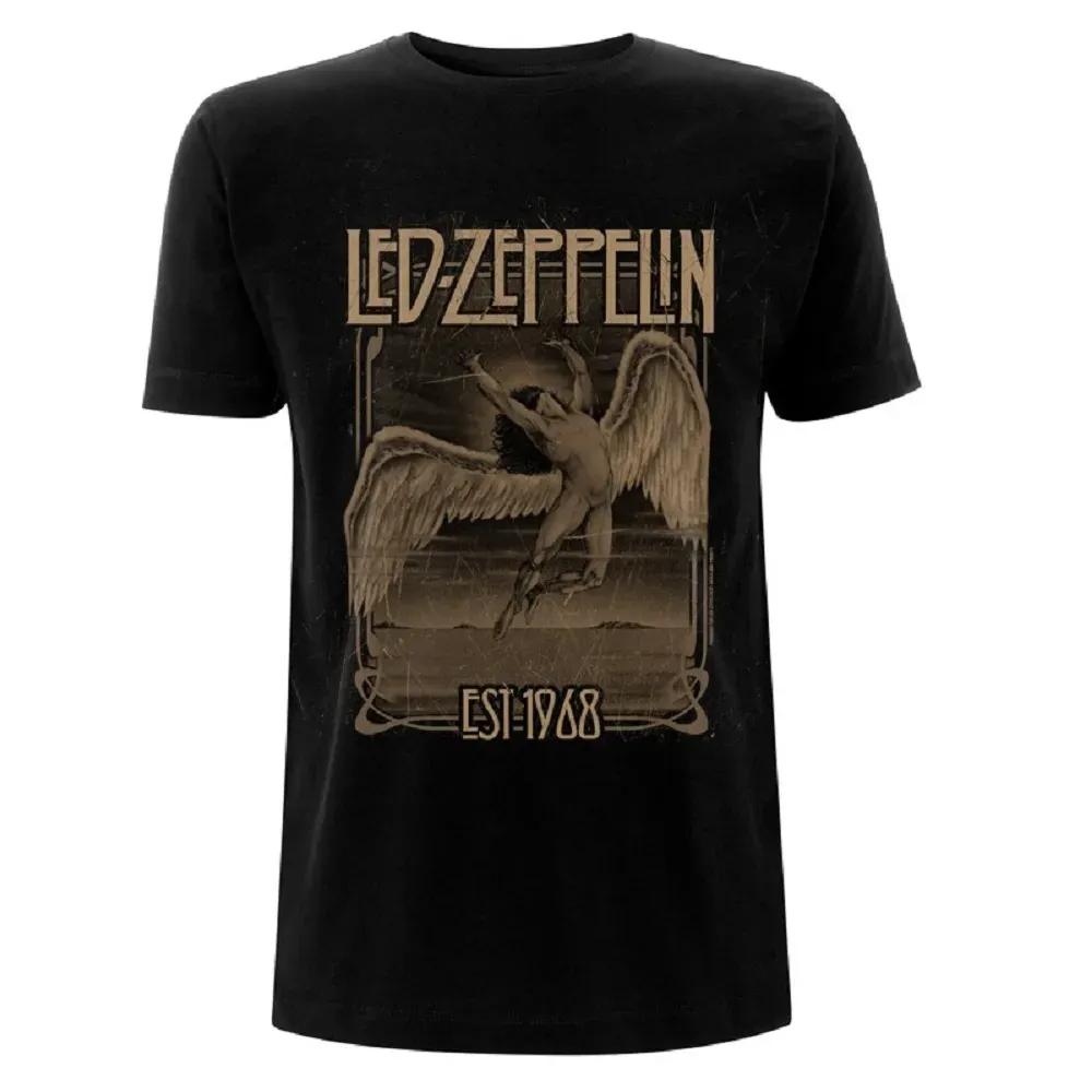 Футболка Led Zeppelin для мужчин и женщин, летняя, готическая, Y2K, модная, ретро, с круглым вырезом, с коротким рукавом, уличная одежда