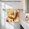 Cute Toast And Fried Egg Print Towel, Soft Absorbent Quick Dry Hand Towel, Lovely Kitchen And Bathroom Towel