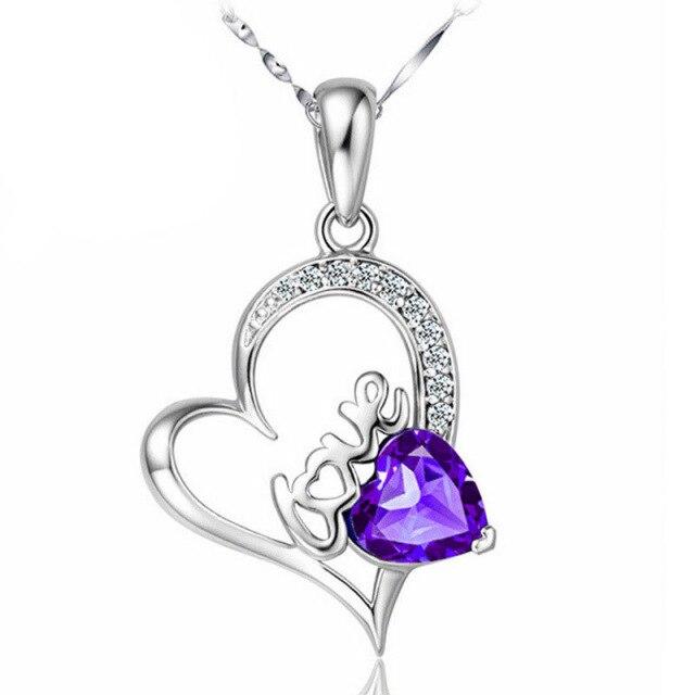 925 Sterling Silver Pendant Necklace For Women Heart Necklace Silver 925 Jewelry Women Necklace 925