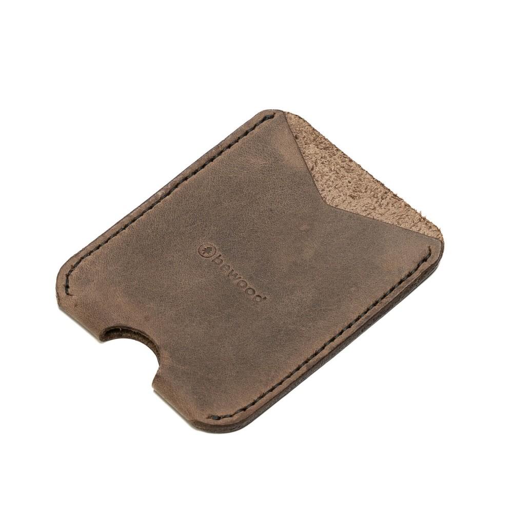 Bewood Classic Leather Card Case - Gray