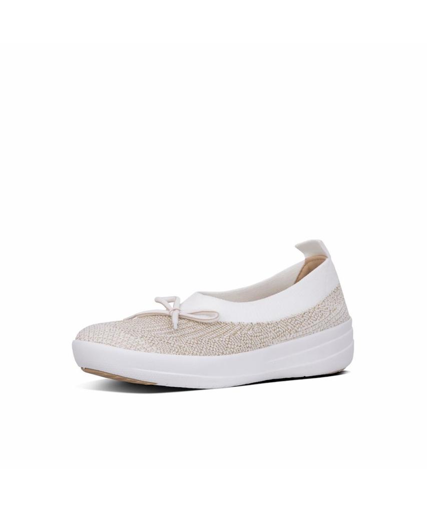 Женские слипоны Fitflop с плетеным верхом - Золотой/Городской белый (Ft59K2M142)