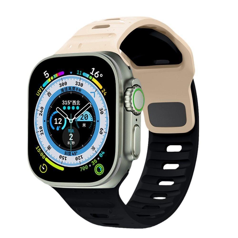 Спортивный ремешок для Apple Watch Ultra 9 8 7 6 SE 5, мягкий силиконовый легкий браслет-ремешок для iWatch 38 мм, 40 мм, 42 мм, 44 мм, 45 мм, 49 мм