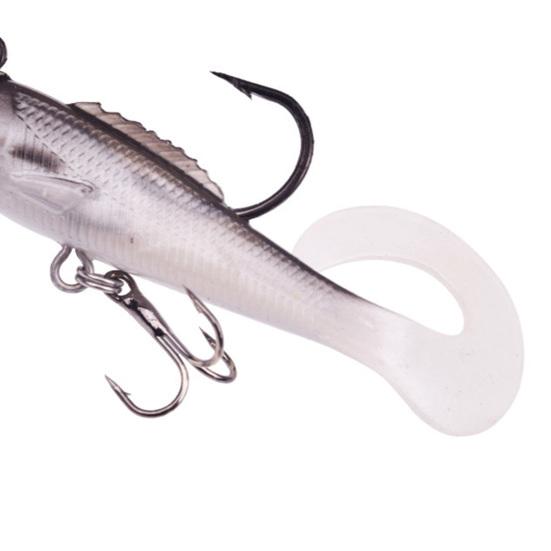 6 шт., 6 см/4 г, светящиеся мягкие рыболовные приманки, предварительно оснащенные джиг-головкой, приманки для плавания, реалистичные 3D глаза, яркие цвета, керлинг-хвост, поддельные приманки