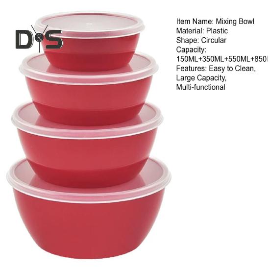 4 шт. миски для смешивания с крышками, контейнеры для салатов без бисфенола А, штабелируемые герметичные миски для хранения продуктов, набор мисок для приготовления еды для домашней еды на открытом воздухе