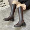 Fashion 2024 Autumn Fashion New Women's Casual Elegant Versatile Solid Color High Boots