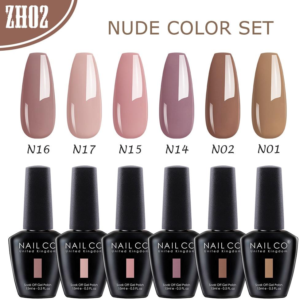 NAILCO 15 мл телесного коричневого кофейного цвета, гель-лак для ногтей, дизайн Lakiery Hybrydowe Vernis, блестящий маникюрный УФ-гель для ногтей